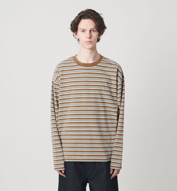 MONKEY TIME「ウォッシュド ボーダー ロングスリーブ Tシャツ」|Tシャツ・カットソー|