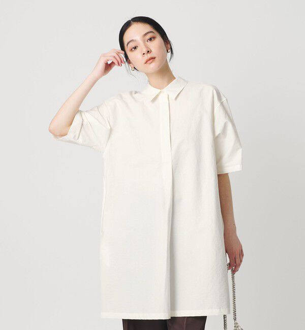 BEAUTY&YOUTH UNITED ARROWS「コットンナイロン ミニ シャツワンピース」|ワンピース|WHITE