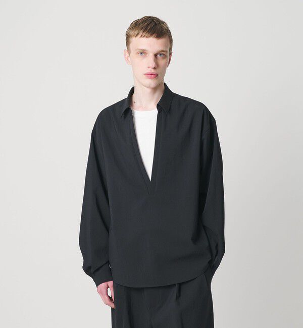 MONKEY TIME「RENU TROシリーズ ディープ Vネック プルオーバー シャツ -セットアップ対応-」|シャツ・ブラウス|