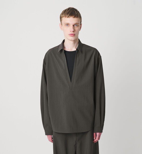 MONKEY TIME「RENU TROシリーズ ディープ Vネック プルオーバー シャツ -セットアップ対応-」|シャツ・ブラウス|