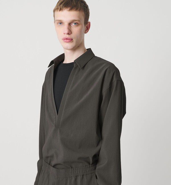 MONKEY TIME「RENU TROシリーズ ディープ Vネック プルオーバー シャツ -セットアップ対応-」|シャツ・ブラウス|