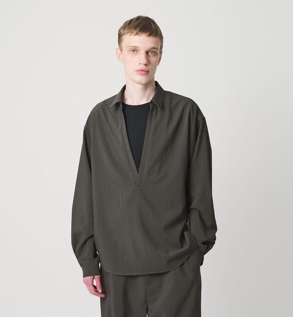 MONKEY TIME「RENU TROシリーズ ディープ Vネック プルオーバー シャツ -セットアップ対応-」|シャツ・ブラウス|