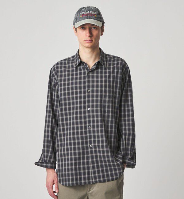 STEVEN ALAN「＜Steven Alan＞ C/L/S オンブレー チェック レギュラーカラー シャツ LOOSE」|シャツ・ブラウス|