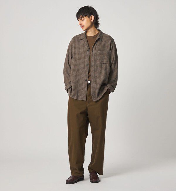 STEVEN ALAN「＜Steven Alan＞ コットンメッシュ チェック オープンカラー オーバー シャツ」|シャツ・ブラウス|