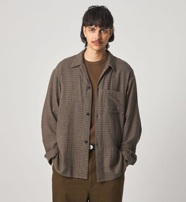 STEVEN ALAN「＜Steven Alan＞ コットンメッシュ チェック オープンカラー オーバー シャツ」|シャツ・ブラウス|