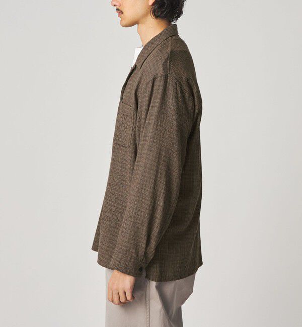 STEVEN ALAN「＜Steven Alan＞ コットンメッシュ チェック オープンカラー オーバー シャツ」|シャツ・ブラウス|