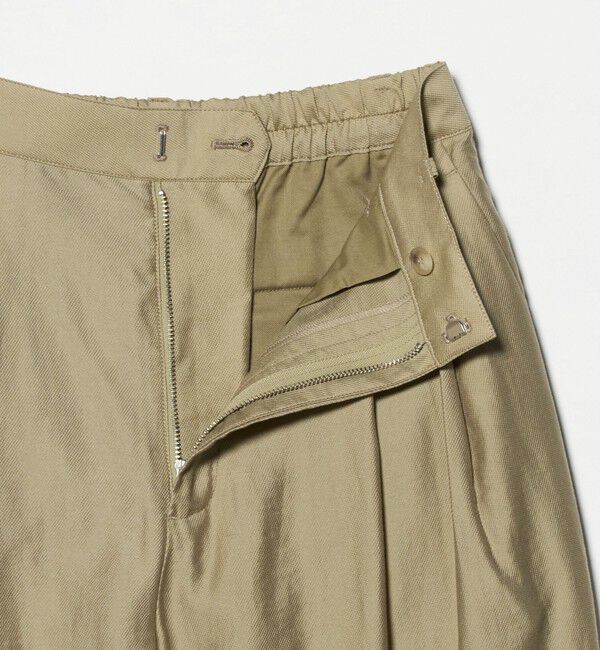 BEAUTY&YOUTH UNITED ARROWS「セルロースナイロン ツイル タック ワイドパンツ ウォッシャブル」|チノ|