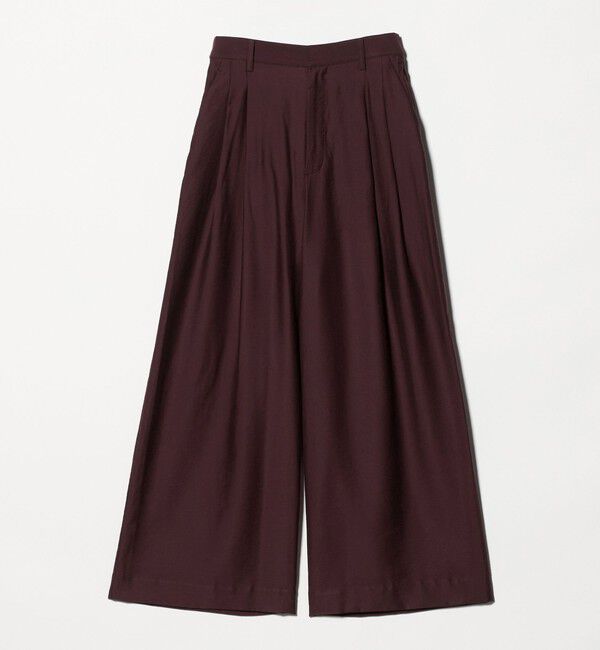 BEAUTY&YOUTH UNITED ARROWS「セルロースナイロン ツイル タック ワイドパンツ ウォッシャブル」|チノ|DK.BROWN