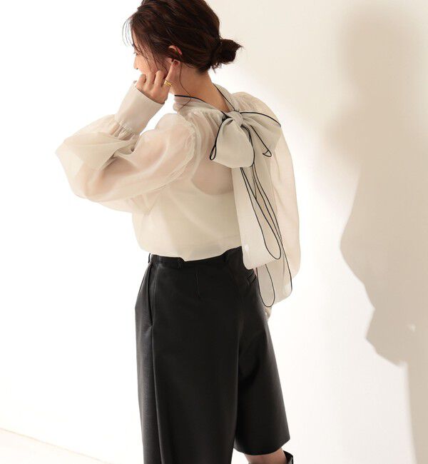 Demi-Luxe BEAMS 「オーガンジー リボンブラウス」|シャツ・ブラウス|