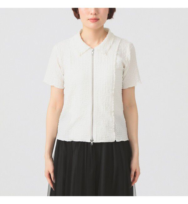 Ray BEAMS 「シュリンクメロー ジップ ポロ カーディガン」|カーディガン|