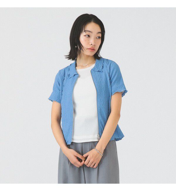 Ray BEAMS 「シュリンクメロー ジップ ポロ カーディガン」|カーディガン|