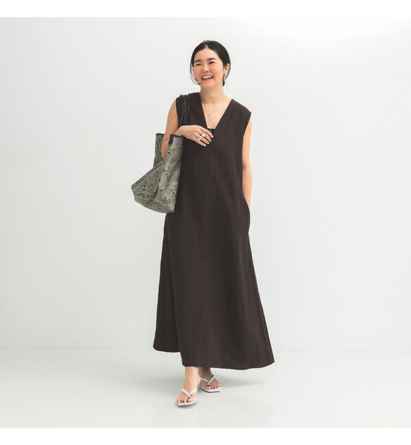 Demi-Luxe BEAMS 「シンプル リネン 2WAY ドレス .M」|ワンピース|BITTER_BROWN