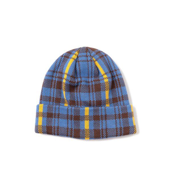 BEAMS「チェック ビーニー」|キャップ・キャスケット|BLUE