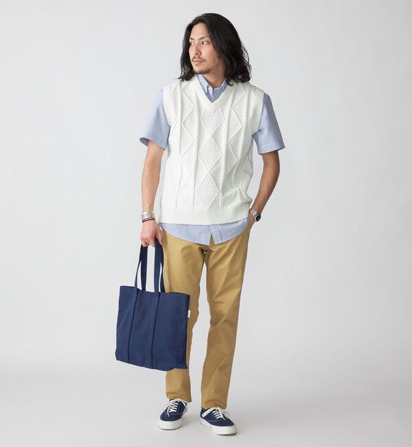 SHIPS「*SHIPS: 7ゲージ ケーブル編み Vネック ニット ベスト」|ベスト・ジレ|