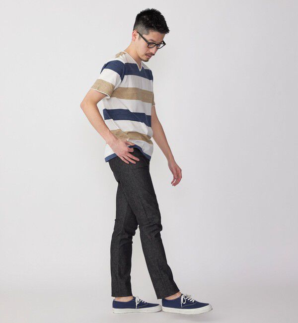 SHIPS「SHIPS: オイカワデニム セルビッチ 5ポケット デニム パンツ (ブラック)」|デニム|