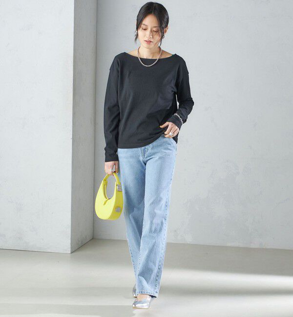 SHIPS for women「【SHIPS別注】onit:〈手洗い可能〉ラフィ 天竺 バック オープン ロング スリーブ◇」|Tシャツ・カットソー|