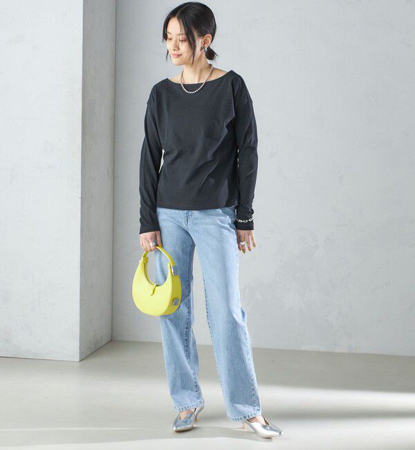 SHIPS for women「【SHIPS別注】onit:〈手洗い可能〉ラフィ 天竺 バック オープン ロング スリーブ◇」|Tシャツ・カットソー|