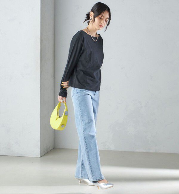 SHIPS for women「【SHIPS別注】onit:〈手洗い可能〉ラフィ 天竺 バック オープン ロング スリーブ◇」|Tシャツ・カットソー|