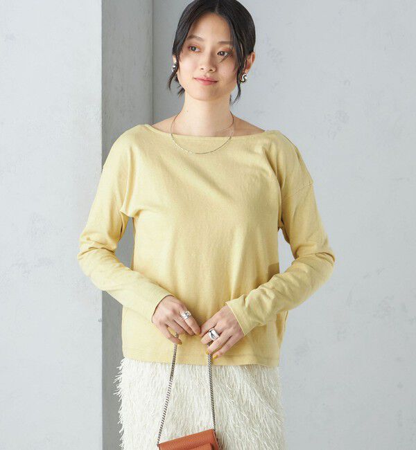 SHIPS for women「【SHIPS別注】onit:〈手洗い可能〉ラフィ 天竺 バック オープン ロング スリーブ◇」|Tシャツ・カットソー|