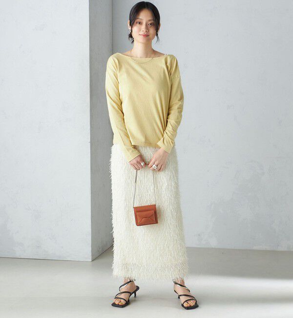 SHIPS for women「【SHIPS別注】onit:〈手洗い可能〉ラフィ 天竺 バック オープン ロング スリーブ◇」|Tシャツ・カットソー|