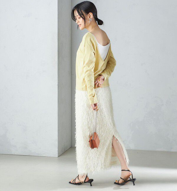 SHIPS for women「【SHIPS別注】onit:〈手洗い可能〉ラフィ 天竺 バック オープン ロング スリーブ◇」|Tシャツ・カットソー|