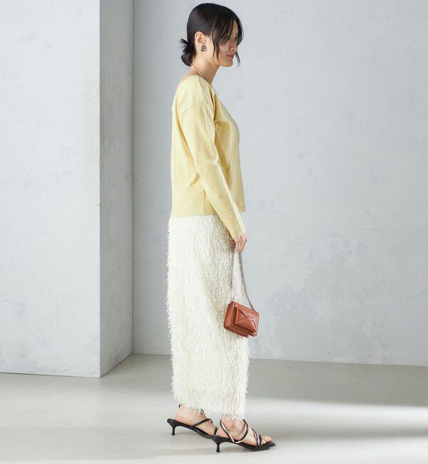 SHIPS for women「【SHIPS別注】onit:〈手洗い可能〉ラフィ 天竺 バック オープン ロング スリーブ◇」|Tシャツ・カットソー|