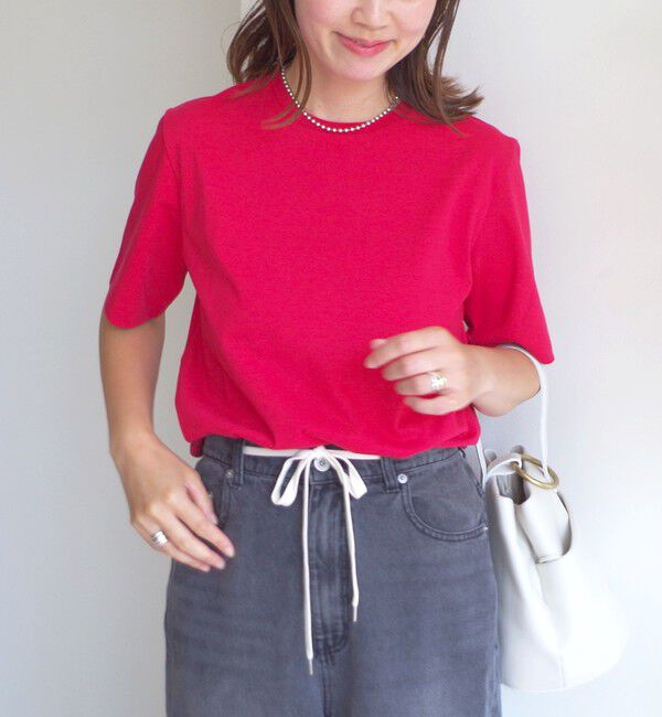 SHIPS for women「〈手洗い可能〉ベーシック TEE」|Tシャツ・カットソー|レッド