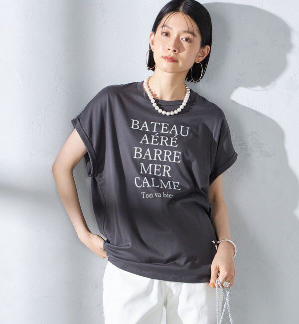 SHIPS for women「ローズペトール 半袖 プリント TEE」|Tシャツ・カットソー|