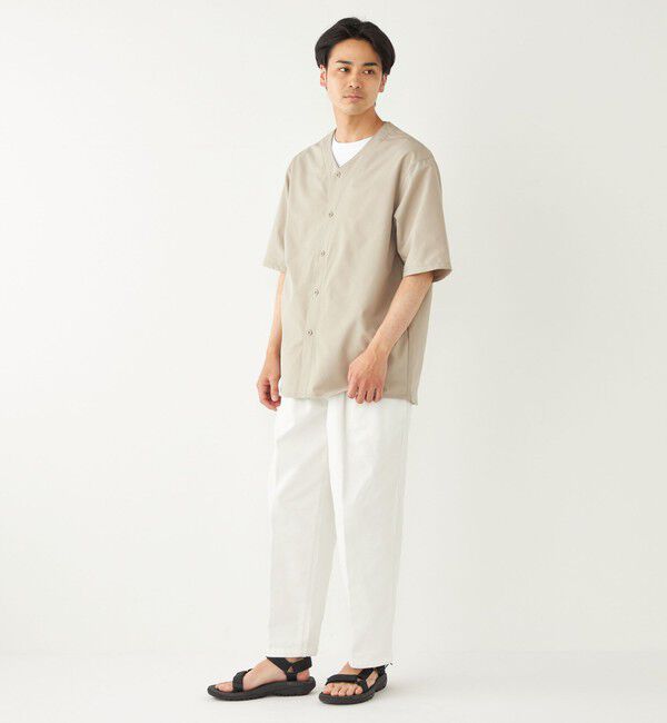 SHIPS Colors 「SHIPS Colors:〈洗濯機可能〉MoveFit(R) ノーカラー ショートスリーブ シャツ」|シャツ・ブラウス|