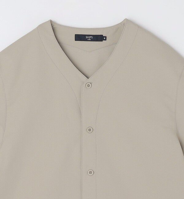 SHIPS Colors 「SHIPS Colors:〈洗濯機可能〉MoveFit(R) ノーカラー ショートスリーブ シャツ」|シャツ・ブラウス|