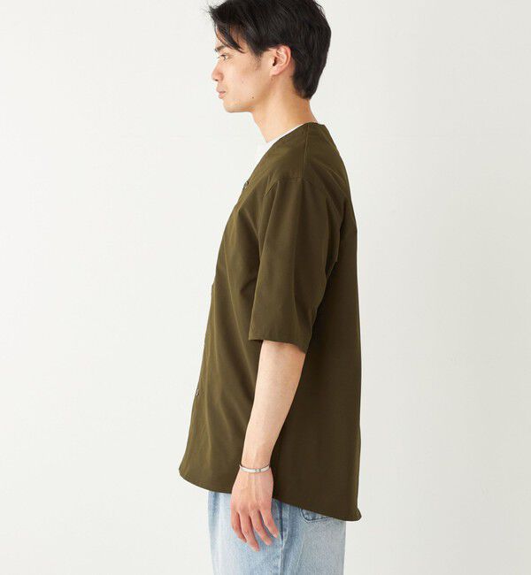 SHIPS Colors 「SHIPS Colors:〈洗濯機可能〉MoveFit(R) ノーカラー ショートスリーブ シャツ」|シャツ・ブラウス|