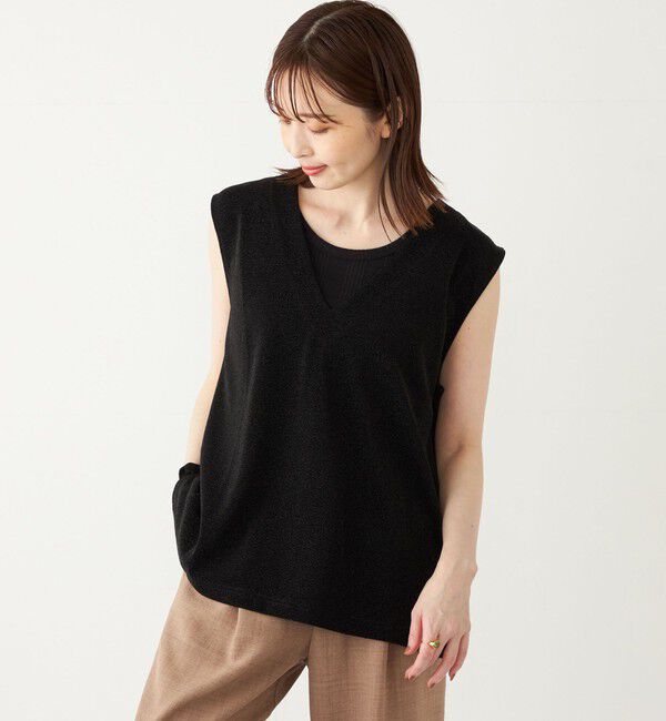 SHIPS Colors 「SHIPS Colors:〈手洗い可能〉ラメ スムース Vネック トップス◇」|その他|