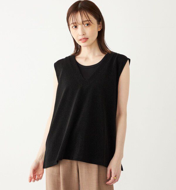 SHIPS Colors 「SHIPS Colors:〈手洗い可能〉ラメ スムース Vネック トップス◇」|その他|