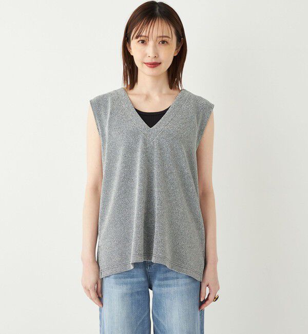SHIPS Colors 「SHIPS Colors:〈手洗い可能〉ラメ スムース Vネック トップス◇」|その他|