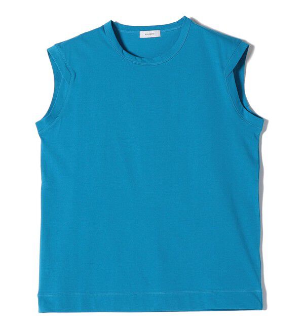 SHIPS for women「assiette:〈手洗い可能〉プレミアム 天竺 ノースリーブ」|その他|ブルー