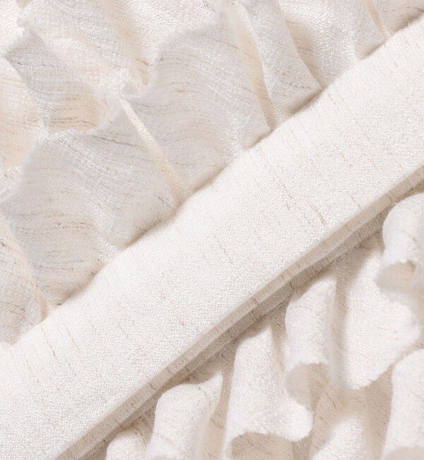 SHIPS for women「〈手洗い可能〉麻混 フロント フリル フレンチスリーブ ブラウス」|シャツ・ブラウス|