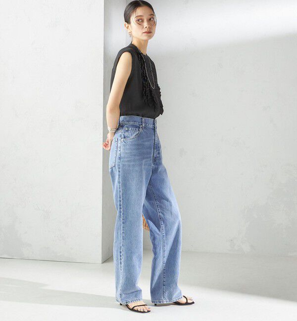 SHIPS for women「〈手洗い可能〉麻混 フロント フリル フレンチスリーブ ブラウス」|シャツ・ブラウス|