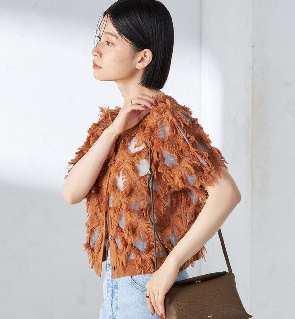 SHIPS for women「〈手洗い可能〉シアー フリンジ ジャカード プルオーバー」|ニット・セーター|