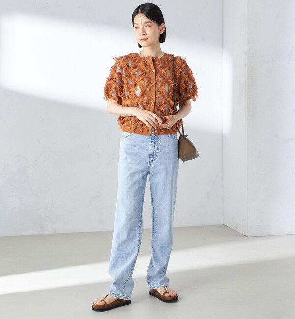 SHIPS for women「〈手洗い可能〉シアー フリンジ ジャカード プルオーバー」|ニット・セーター|