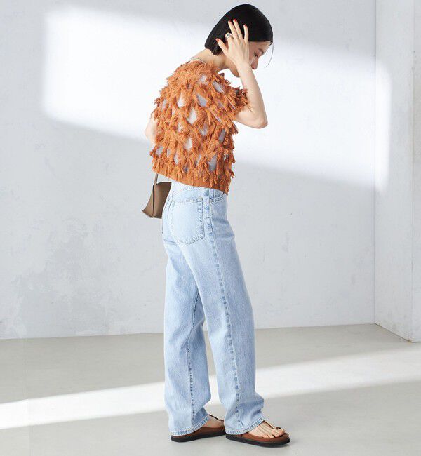 SHIPS for women「〈手洗い可能〉シアー フリンジ ジャカード プルオーバー」|ニット・セーター|