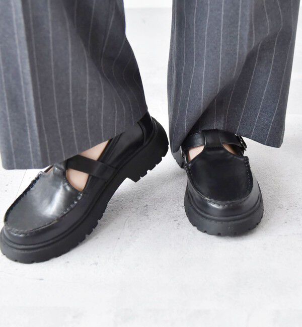 quaranciel「quaranciel: Tストラップ プラットフォーム ローファー」|ローファー|