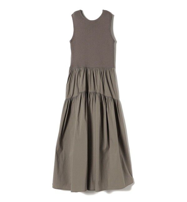 SHIPS for women「〈手洗い可能〉コットン リブ ノースリーブ &times; 布帛 スカート ワンピース」|ワンピース|