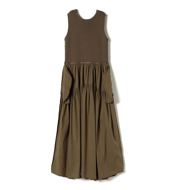 SHIPS for women「〈手洗い可能〉コットン リブ ノースリーブ &times; 布帛 スカート ワンピース」|ワンピース|