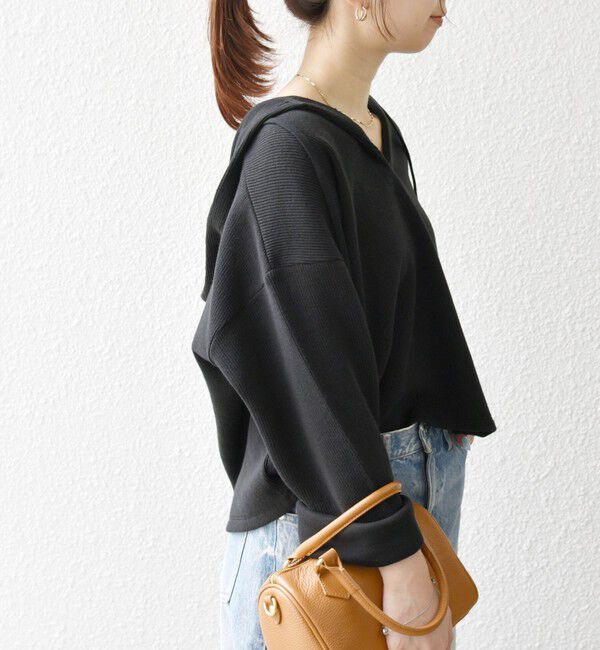 SHIPS any「SHIPS any:〈手洗い可能〉サカリバ フード ショート プルオーバー」|その他|ブラック