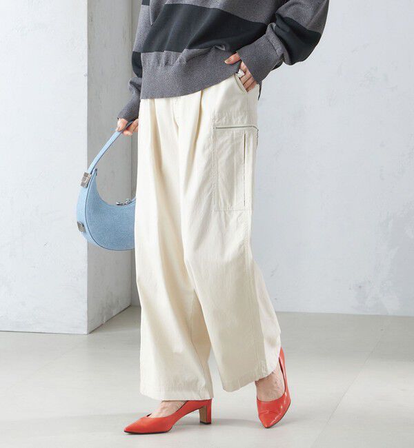 SHIPS for women「〈手洗い可能〉裾 ドロスト カーゴ パンツ 3」|カーゴ|ナチュラル