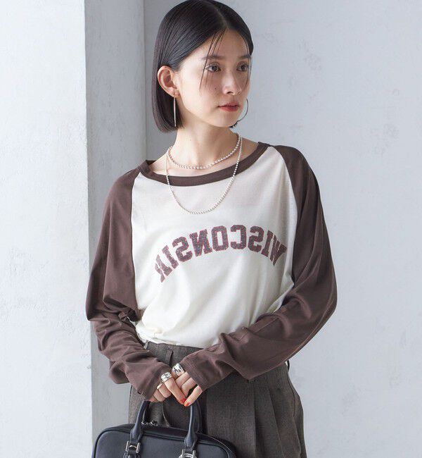 SHIPS for women「St.Johns 3rd club:〈洗濯機可能〉シアー ベースボール TEE」|Tシャツ・カットソー|