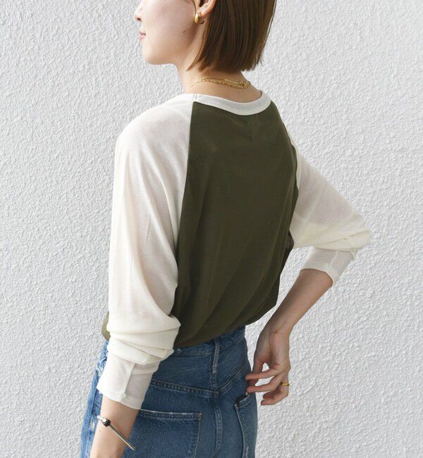 SHIPS for women「St.Johns 3rd club:〈洗濯機可能〉シアー ベースボール TEE」|Tシャツ・カットソー|