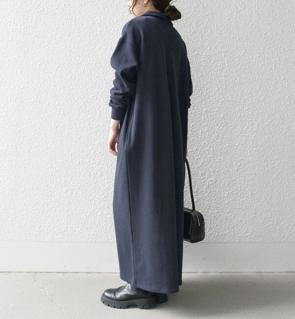 SHIPS any「SHIPS any:〈洗濯機可能〉USA コットン 裏起毛 ハーフジップ ワンピース」|ワンピース|