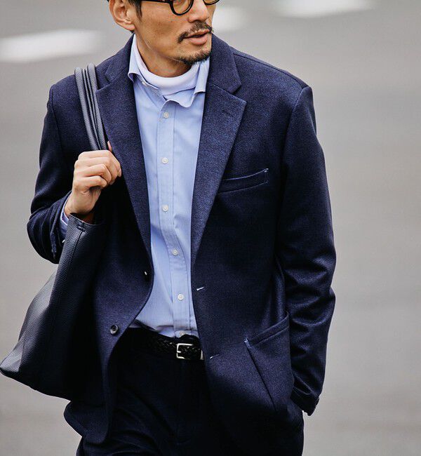 SHIPS「SHIPS: 〈セットアップ対応〉ダウンファブリック 2ボタン ジャケット」|スーツ|ネイビー