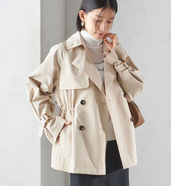 SHIPS for women「〈撥水加工〉ドロスト ショート トレンチ コート」|トレンチコート|ベージュ